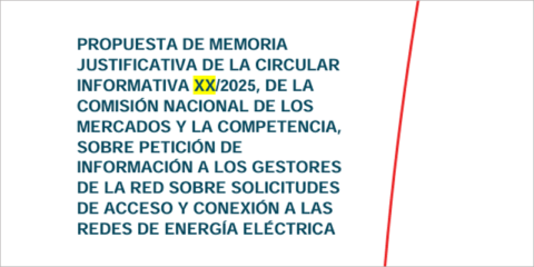Consulta pública de la circular de la CNMC sobre el envío de información de los gestores de la red eléctrica