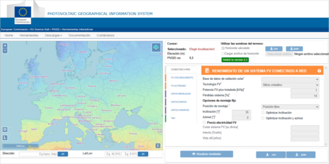 El Sistema de Información Geográfica Fotovoltaica (PVGIS) del JRC se actualiza