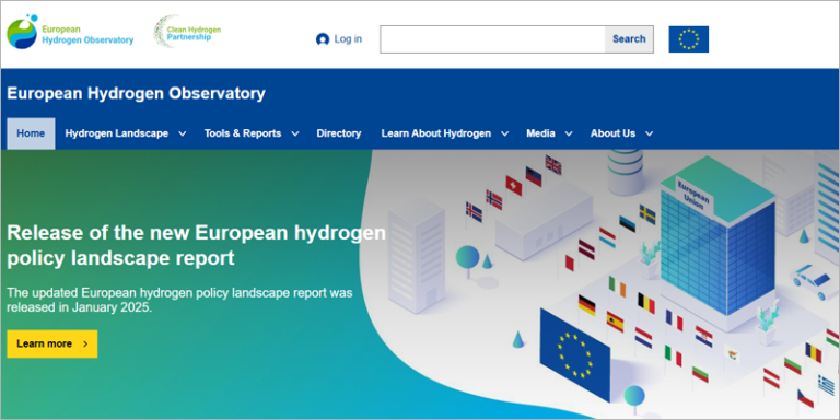 Actualizados varios paneles de control del Observatorio Europeo del Hidrógeno con los últimos datos