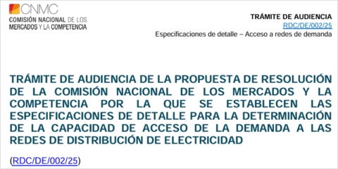 Consulta sobre las especificaciones para la capacidad de acceso de la demanda a las redes de distribución
