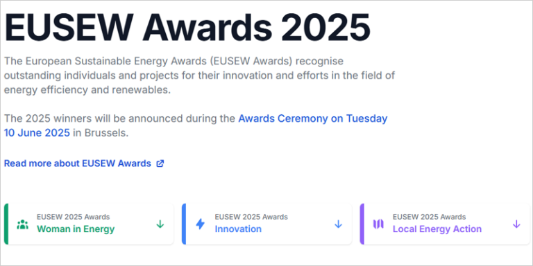 cartel Premios Europeos de Energía Sostenible 2025 (Premios EUSEW)