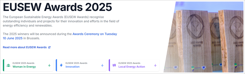 cartel Premios Europeos de Energía Sostenible 2025 (Premios EUSEW)