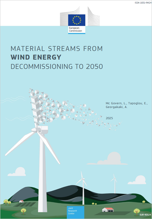 El JRC analiza en un informe los flujos de residuos de materiales de la energía eólica en la Unión Europea