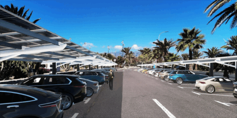 La infraestructura de marquesinas fotovoltaicas con almacenamiento en Arinaga sale a licitación