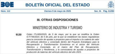 publicación en el BOE