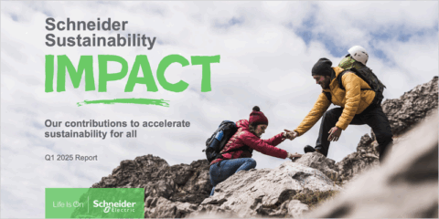 Schneider Electric publica sus resultados de sostenibilidad del primer trimestre de 2025