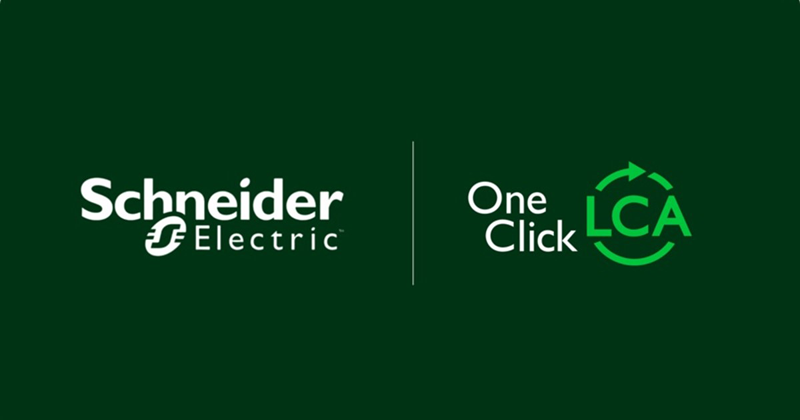 logos de Schneider Electric y One Click LCA