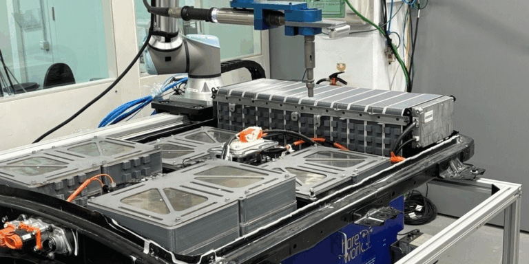 Sistema de automatización de desmantelamiento de baterías.
