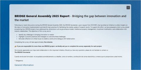 La iniciativa Bridge lanza una encuesta para impulsar la innovación en smart grids en Europa