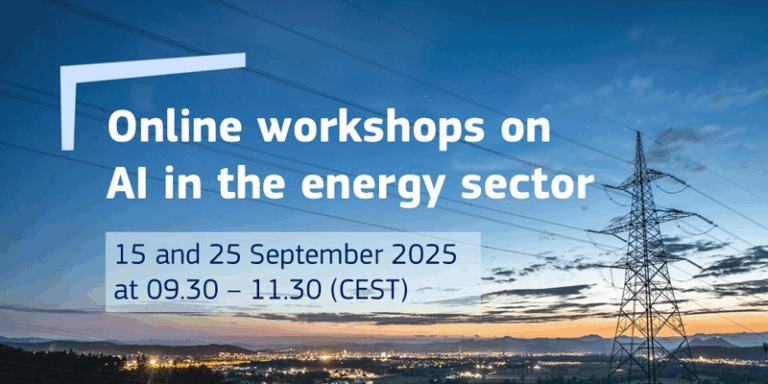 Cartel de los talleres online sobre la inteligencia artificial en el sector energético