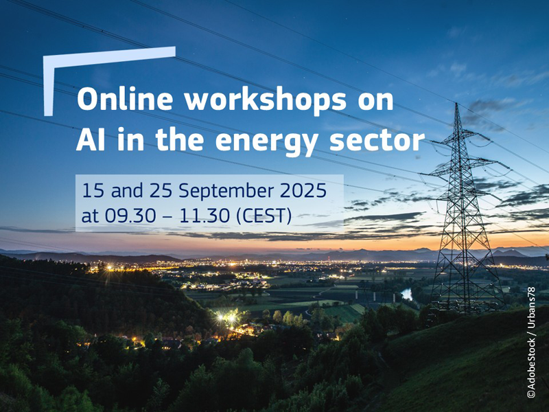 Cartel de los talleres online sobre la inteligencia artificial en el sector energético