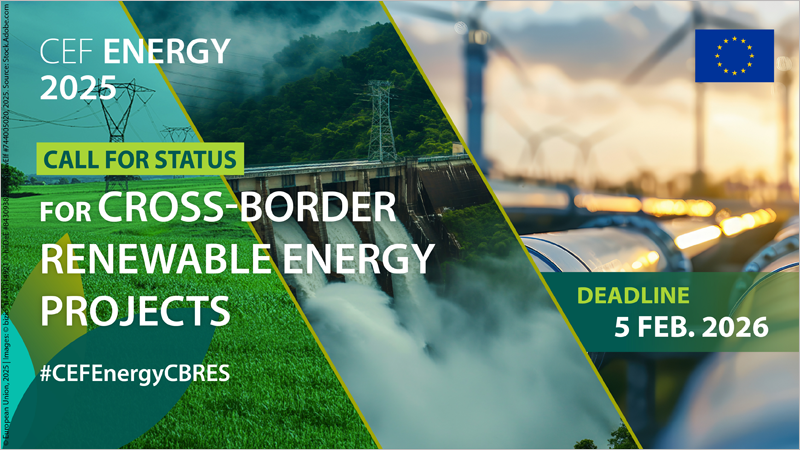 cartel de la quinta convocatoria para obtener el estatus de proyectos transfronterizos de energías renovables