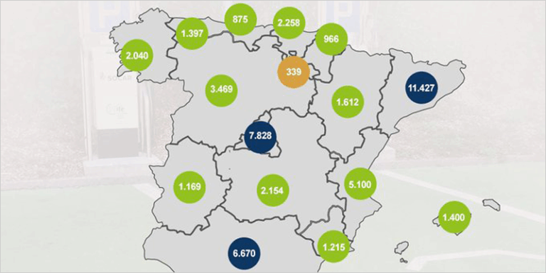 La red de recarga crece un 8.8% en el tercer trimestre hasta los 52.107 puntos