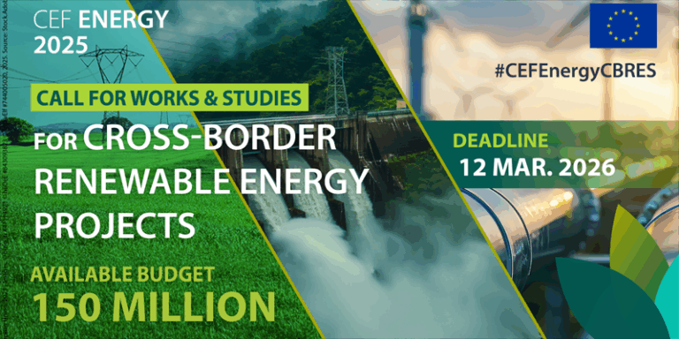 cartel de la nueva convocatoria de propuestas para proyectos transfronterizos de energías renovables (CB RES)