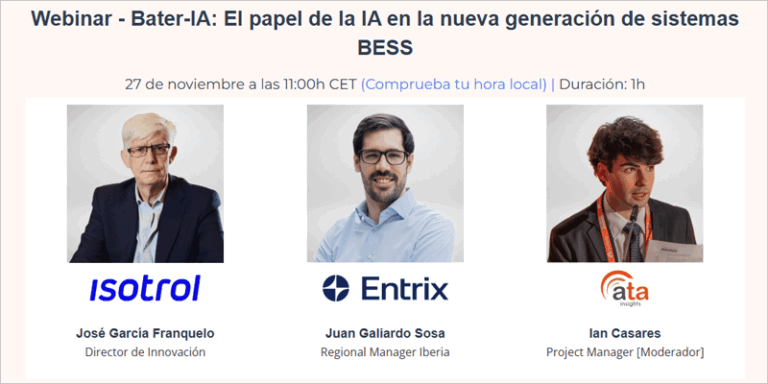 webinar ‘Bater-IA: El papel de la IA en la nueva generación de sistemas BESS’