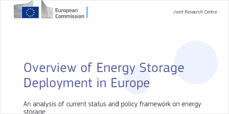 El JRC analiza en un informe el estado actual y el marco político del almacenamiento de energía en Europa