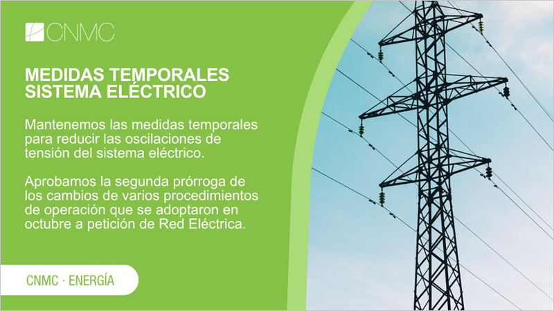 Aprobada la segunda prórroga de las medidas para reducir las oscilaciones de tensión del sistema eléctrico