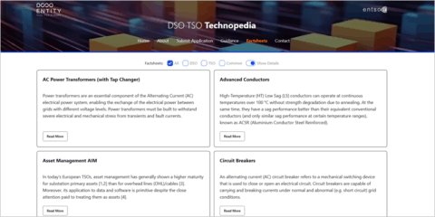 La plataforma TSO/DSO Technopedia se actualiza con 12 nuevas hojas informativas