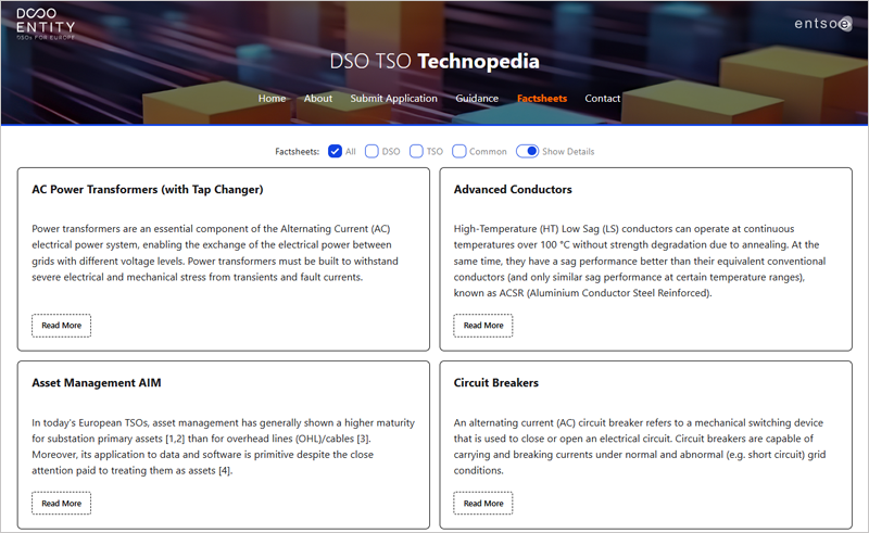 La plataforma TSO/DSO Technopedia se actualiza con 12 nuevas hojas informativas
