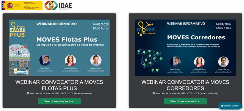 Las últimas convocatorias de ayudas sobre movilidad eléctrica y renovables del IDAE se abordan en varios webinars