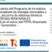 Segunda convocatoria del programa Renoinn para proyectos innovadores de renovables y almacenamiento