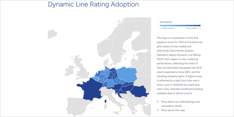 Un mapa de CurrENT Europe muestra la adopción de la Tarifa Dinámica de Línea (DLR)
