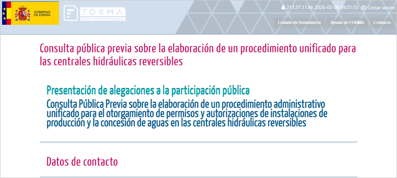 Consulta pública para elaborar un procedimiento unificado para las centrales hidráulicas reversibles