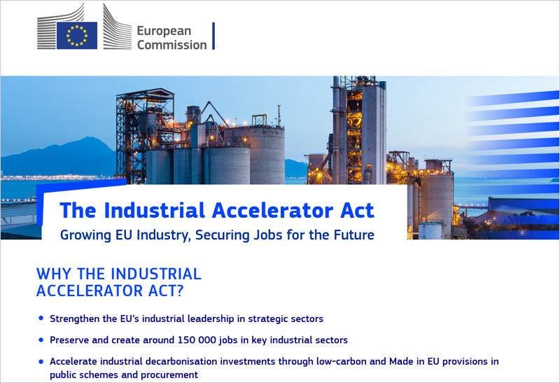 La Ley de Aceleración Industrial aumentará la demanda de productos limpios fabricados en la UE