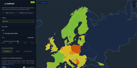 Nuevo software abierto para rastrear el impacto ambiental del consumo eléctrico en Europa