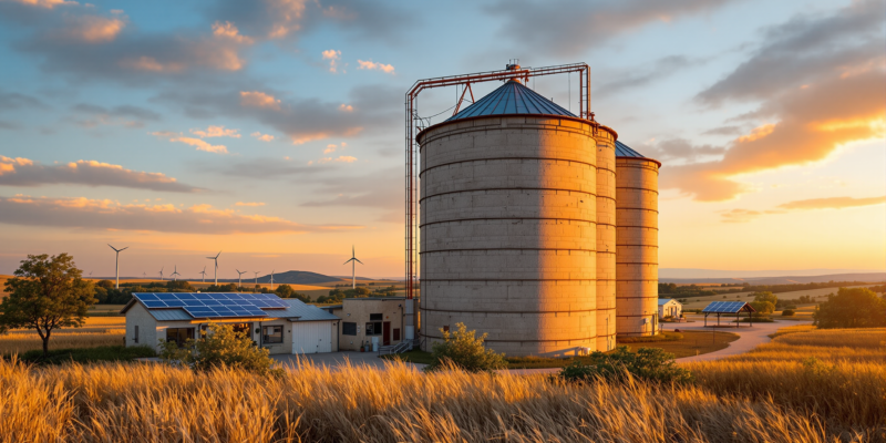 Silo de cereales en Extremadura que el proyecto THESILO rehabilitará como batería térmica para energía renovable