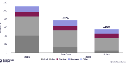 Los costes del sistema eléctrico de la UE se podrían reducir hasta un 49% en 2030 con más renovables