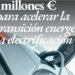 Asignación provisional de 670 millones para transición energética, almacenamiento y movilidad