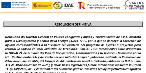 Más de 162 millones a 40 proyectos de producción de tecnologías limpias y sus componentes clave
