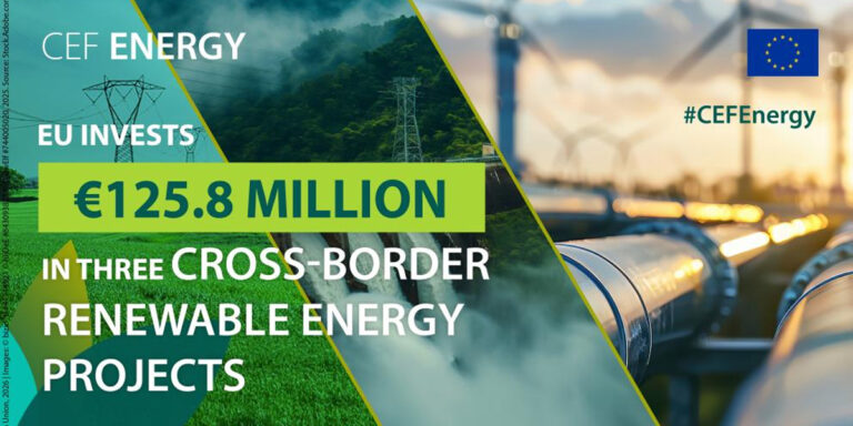 La UE destina 125,8 millones de euros a tres proyectos transfronterizos de energías renovables